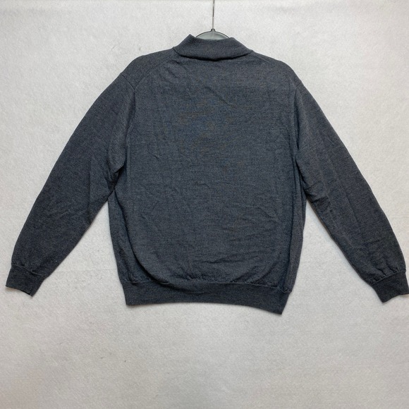 Peter Millar Sweater Mens XL Dark Gray Merino Wool Lyocell Pullover Quarter Zip - Picture 9 of 9